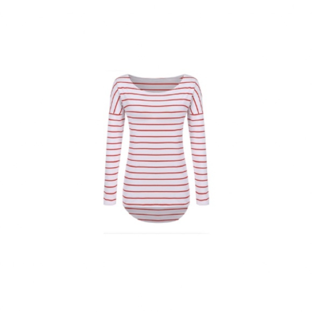 Striped Shirt. Size M. Long Sleeve. Red and white striped.